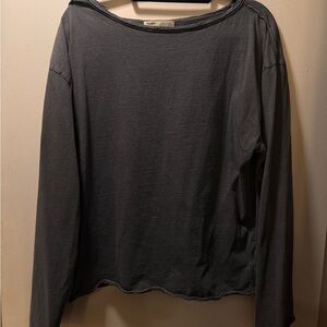 Pull&Bear Oversized Charcoal Long Sleeve Top